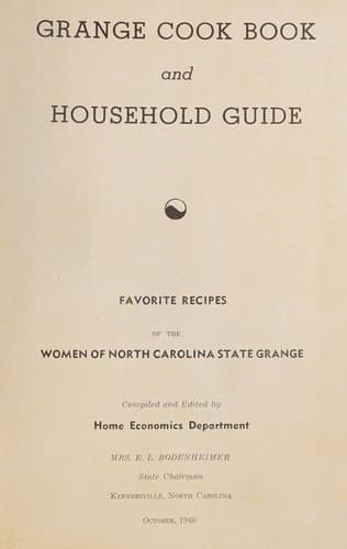 Cover of Grange cook book and household guide
