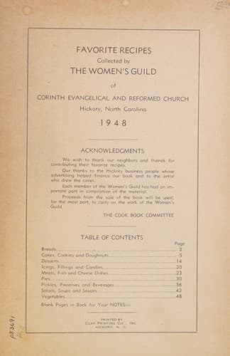 Cover of Favorite recipes (North Carolina, 1948)
