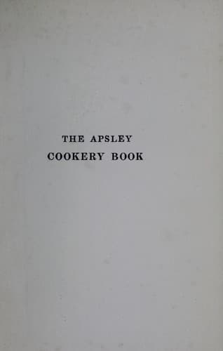 Cover of The Apsley cookery book