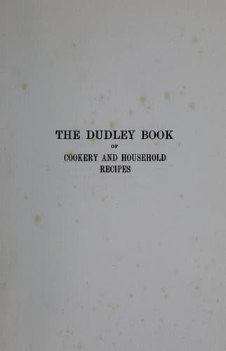Cover of The Dudley book of cookery and household recipes