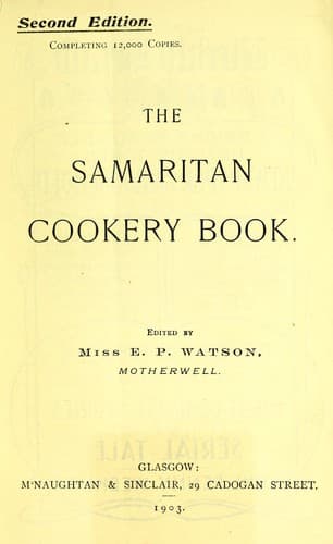 Cover of The Samaritan cookery book