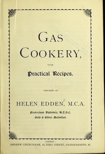 Cover of Gas cookery