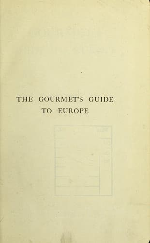 Cover of The gourmet's guide to Europe