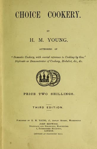 Cover of Choice cookery