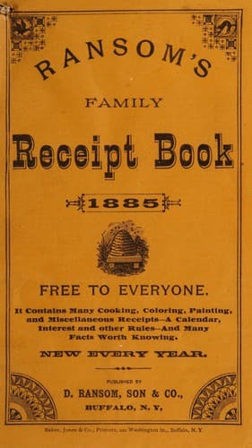 Cover of Ransom's family receipt book, 1885