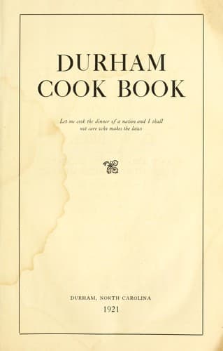 Cover of Durham cook book ...