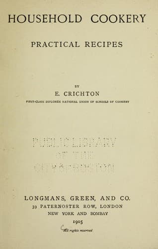 Cover of Household cookery