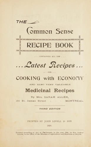 Cover of The Common sense recipe book