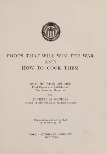 Cover of Foods that will win the war