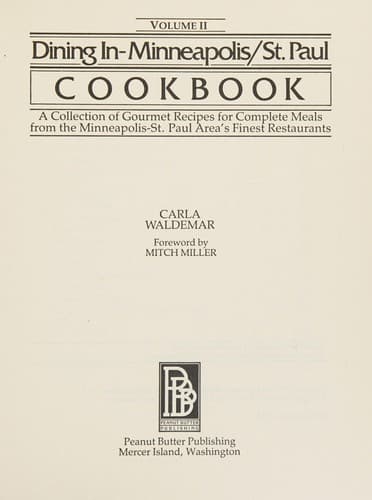 Cover of Dining in--Minneapolis/St. Paul cookbook