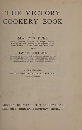 Cover of The victory cookery book