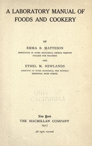Cover of A laboratory manual of foods and cookery