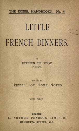 Cover of Little French dinners
