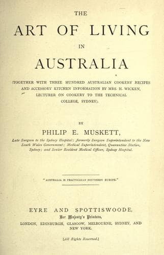 Cover of The art of living in Australia