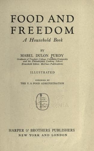 Cover of Food and freedom