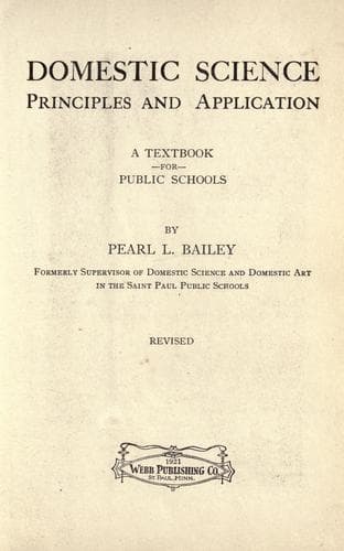 Cover of Domestic science, principles and application