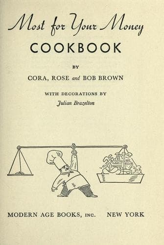 Cover of Most for your money cookbook