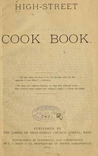 Cover of High-Street cook book