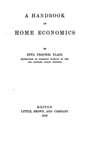 Cover of A handbook of home economics