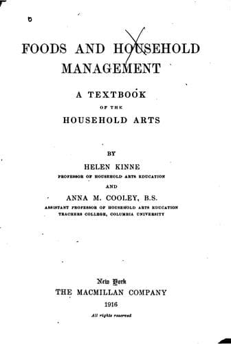 Cover of Foods and household management