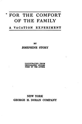 Cover of For the comfort of the family
