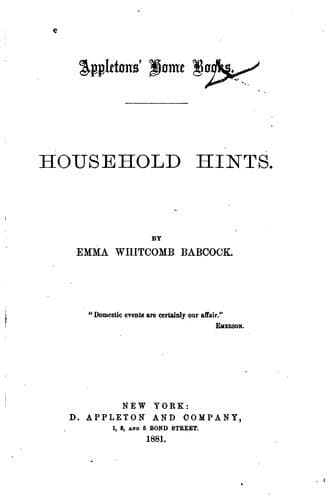 Cover of Household hints
