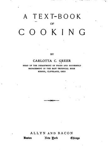Cover of A text-book of cooking