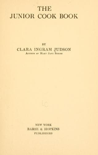 Cover of The junior cook book