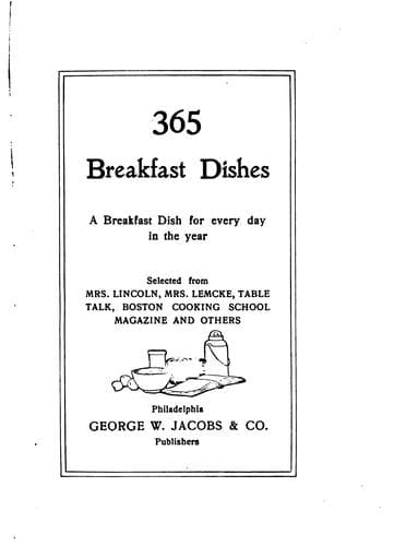 Cover of 365 breakfast dishes
