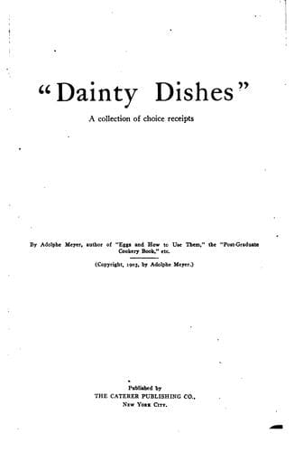 Cover of "Dainty dishes"
