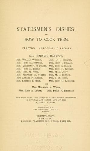 Cover of Statesmen's dishes; and how to cook them