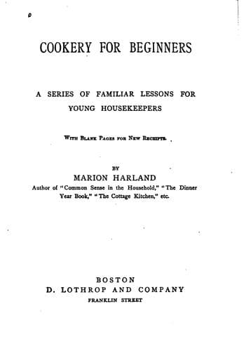Cover of Cookery for beginners