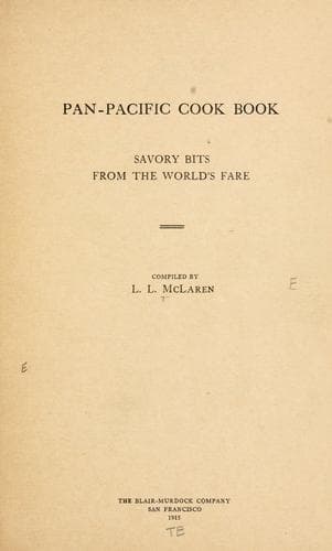 Cover of Pan-Pacific cook book