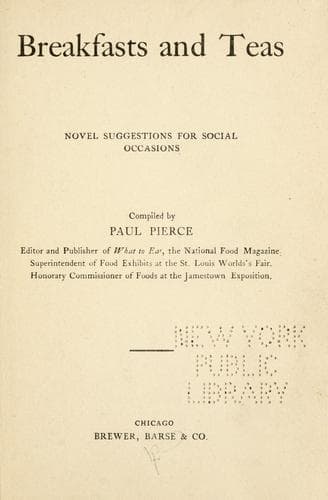 Cover of Breakfasts and teas