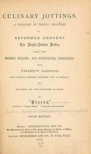 Cover of Culinary jottings