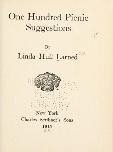 Cover of One hundred picnic suggestions