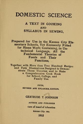Cover of Domestic science (Johnson, for schools and homes)