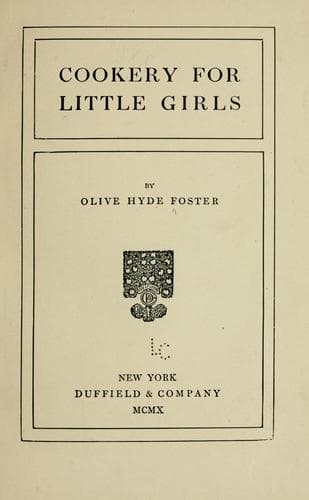 Cover of Cookery for little girls