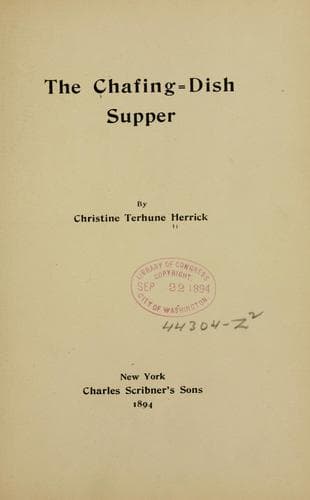 Cover of The chafing-dish supper