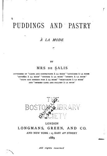 Cover of Puddings and Pastry à la Mode