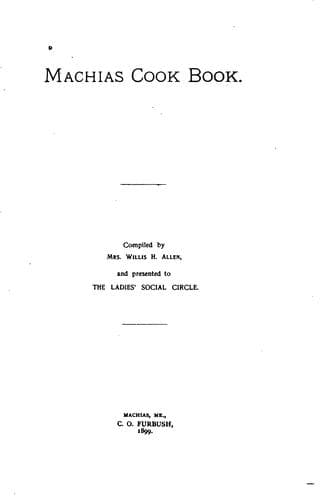 Cover of Machias Cook Book