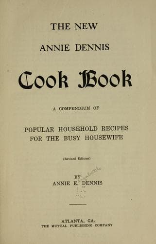 Cover of The new Annie Dennis cook book