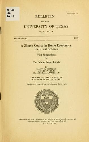 Cover of A simple course in home economics for rural schools