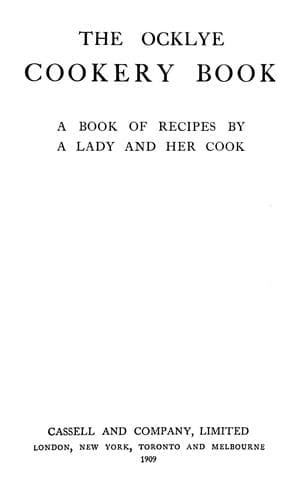 Cover of The Ocklye cookery book