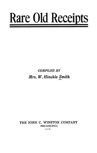 Cover of Rare old receipts