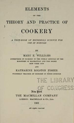 Cover of Elements of the theory and practice of cookery