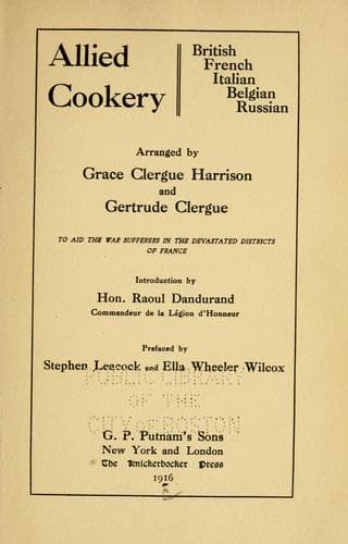 Cover of Allied cookery