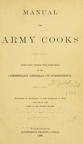 Cover of Manual for army cooks