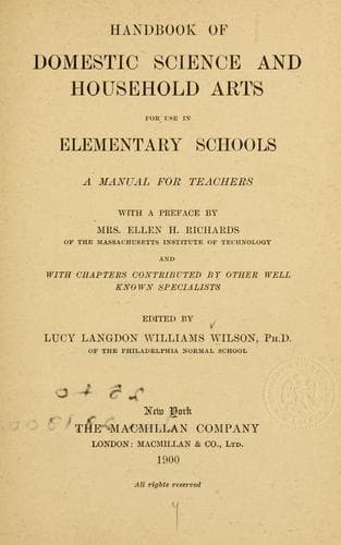 Cover of Handbook of domestic science and household arts for use in elementary schools
