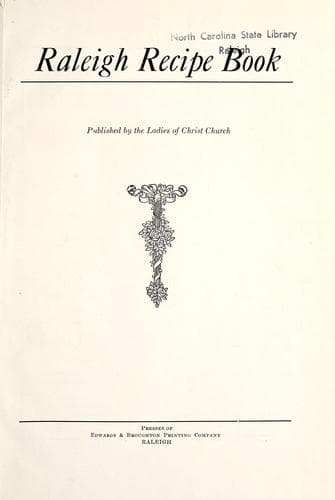 Cover of Raleigh recipe book